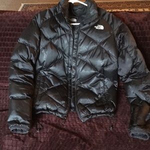 Black, down feather, puffy winter coat, NORTH FACE